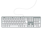 Mobility Lab Clavier allemand QWERTZ filaire pour Mac blanc et argenté