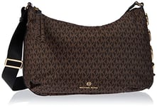 MICHAEL KORS Women LG CONV MSGR LEONIE Bag, Brown/Blk, 27,94 x 15,88 x 10,16