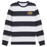 PUMA Crewneck Tröja Striped - Vit/Vit, storlek XX-Large