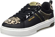 Replay Garçon Fille Fusion Jr Basket, 3027black Leopard Gold, 29 EU