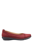 Hotter Robyn II Wide Fit Nubuck Ballerina Pumps, Red Pear