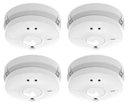 4 x FireAngel SW1-PF-T Mains Powered Optical Smoke Alarms with 9V Backup Battery