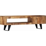 Helloshop26 - Meuble télé buffet tv télévision design pratique 140 cm bois massif de sesham