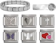 Italian Starter Kit Bracelet and Charms Links- fits in all 9mm Italian Charm Bracelet UK stock