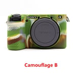 A6700 Soft Bergame En Caoutchouc Silicone Cas Corps Couverture Protecteurs Cadre Peau pour Sony Alpha 6700 ILCE-6700 A6700 Caméra - Type Camouflage B