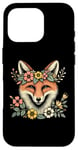 Coque pour iPhone 16 Pro Couronne de fleurs de renard