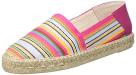 Geox Femme D LAMPEDUSA Sandale compensée Espadrille, Multicolor/Cyclamen, 36 EU