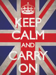 Keep Calm and Carry On Union Jack Canvas Print, Multi-Colour, 60 x 80 cm