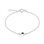 Amazon Essentials Bracelet réglable en argent sterling avec pierre de naissance de septembre en zircon cubique bleu, 16 à 18 cm