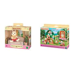 SYLVANIAN FAMILIES - Chocolat Père avec canapé & La cabane Luke bébé écureuil Roux Mini-Univers, 5318, Multicolore