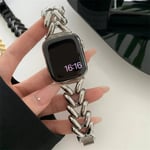 Lyxigt Hjärta Metallarmband för Apple Watch Band Ultra 44mm 45mm 41mm 40mm 49 Damarmband för iWatch Serie 9 8 7 6 SE 5 3 Silver Silvery 38mm 40mm 41mm