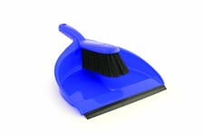 Dustpan And Brush Set Blue Durable Plastic Dust Pan Soft Brush Easy Clean