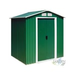 Abri de jardin en métal vert, Cabane de Jardin 2,71 m2, 213x127x195 cm