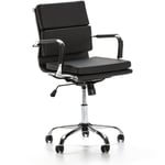 Fauteuil de Bureau Fenix inclinable Noir, Cuir synthétique - noir