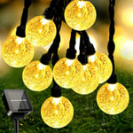 Guirlande Lumineuse Solaire, 11M 60 led Cristal Guirlande Solaire Exterieur Intérieure 8 Modes, IP65 Etanche Lampion Solaire Exterieur Pour Jardin,