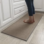 Tapis Cuisine Devant Evier, Tapis de Couloir en Caoutchouc ​Antidérapant Lavable pour Chambre, Salon, Bureau - Gris 45x70cm