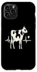 Coque pour iPhone 11 Pro Vache Heartbeat Animal Lover Farm