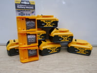 DeWalt DCB184 18V 5 AH XR Li-Ion Batteries x 6 + stealth mounts x 6