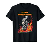 Funny skeleton bike ride Going through hell Biker skeleton T-Shirt