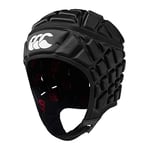 Canterbury Raze Headguard Casque Unisexe, Noir/Rouge véritable, S