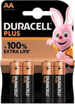 4 x Duracell Plus Power Alkaline Batteries Duralock AA LR6/MN1500 Long Expiry