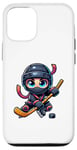 Coque pour iPhone 12/12 Pro Joueur ninja de hockey sur glace