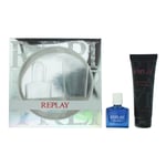 Replay Mens Essential For Him Eau De Toilette 30ml + Shower Gel 100ml Gift Set - One Size