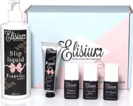 Elisium Elisium_Set Starter Kit Flexy Gel Pro Bond + Miracle Base Gel + Top Coat Shiny + Slip Liquid + Gel Milky