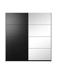 Armoire EOS 2 portes avec miroirs modulables - noir mat - 200 x 61 x 210 cm