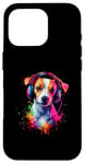 iPhone 16 Pro Artistic Colorful Jack Russell Terrier Headphones Dog Jacky Case