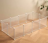 LURIVA Parc Transparent pour Petits Animaux, Cages pour cochons d'Inde, Parc pour Chiot, Animal Domestique, Lapin, Lapin, clôture en Plastique Blanc, 30,5 x 30,5 cm, 12 Panneaux