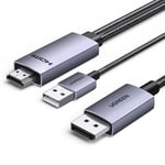 UGREEN HDMI to DisplayPort Cable 2m 4K@60Hz 1440P@144/120Hz 1080P@240Hz HDMI to DP Adapter HDR FreeSync G-Sync Dolby Atmos HDCP 2.3 Compatible with PS5/4 Xbox Series X/S Switch Laptop PC Game Monitor