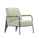 Vitra - Fauteuil de Salon, Prouvé Bleu Dynastie, Natural Oak, Fabric Cat. F100 Nubia Col. 03 Cream/Sand - Fåtöljer