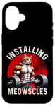 Coque pour iPhone 16 Installing Meowscles Gym Cat Haltérophilie Homme, Femme, Enfant