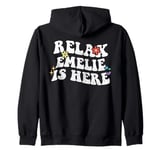 Retro Groovy Relax EMELIE Is Here Funny Mother's Day Name Zip Hoodie