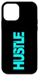 Coque pour iPhone 12 mini Graphique Turquoise Get Your Hustle Up en couleur turquoise