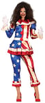 FIESTAS GUIRCA Costume de clown américain - USA Clown Terreur Déguisement Halloween Femme Taille 38-40 M