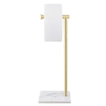 KES Porte Papier Toilette sur Pied Porte Rouleau Papier Toilette Dérouleur Papier Toilette Salle de Bain avec Base en Marbre Blanc Moderne Acier Inoxydable SUS304 Moderne Or Brossé, BPH285S1-BZ