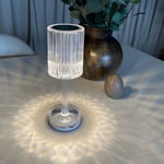 Uppladdningsbar lampa LUNA 24,5cm (USB) Transparent/Silver