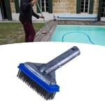 Brosse de nettoyage de piscine 5 pouces, poils en acier inoxydable, poign&eacute;e en alliage d'aluminium, nettoyeur de piscine pour carrelage, marches