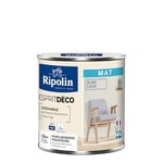 RIPOLIN - Peinture Intérieure Multi-Supports – Murs, Boiseries & Radiateurs – Ultra Couvrante – Lessivable – Application Facile – Ecolabel - Aspect Mat - 0,5L - Blanc Cassé