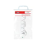 STATUS Multi Plug Extension | 6 Socket Extension Cable | 2m Extension Lead | 13A Surge Protected | 6WSSP2MCP20