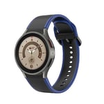 System-S Bracelet 20mm en Silicone pour Samsung Galaxy Watch 5 4 Smartwatch Bleu Noir, Bleu + noir., Eine Grösse