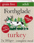 Forthglade Christmas Wet Dog Food (7 x 395g Trays) - Adult 1 year +, Grain Free with Turkey and Vegetables, Stomach Sensitive Dog Food with Natural Ingredients, Complete Hypoallergenic Dog Food