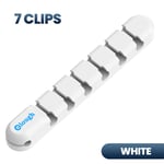 Enrouleur de câble USB en silicone,gestion des câbles de bureau,pinces,support de fil,souris,sauna,téléphone - Type 7 Clips White 1pcs