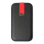 SWISSVOICE - S/M510-C Slip Case - Housse de Protection Smartphone - Simili Cuir - Fermeture Magnétique À Rabat - pour Smartphone Senior S510-M - Noir/Rouge