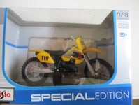 MOTO MINIATURE suzuki rmz 250 nmr 119 jaune 1/18  MAISTO