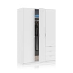 LOUNGITUDE Armoire penderie à 3 Portes et 3 tiroirs, Finition Blanche Artik, Dimensions : 121 cm (Largeur) x 180 cm (Hauteur) x 52 cm (Profondeur), Plastique, Blanc Mat FOARM323O