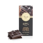 Venchi - Crunchy 69% Dark Chocolate Bar, 70 g - With Crunchy Raw Cane Sugar from the Caribbean - Gluten Free - Vegan