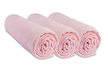 Lot de 3 Draps Housse 70x140 cm Lit Bébé Lit Enfant 70 x 140 cm| 100% Coton Jersey | Rose | Extensible & Respirant | Sommeil sain | Marque Easy dort | Certifié Oeko-Tex | Qualité | Fabriqué en Europe